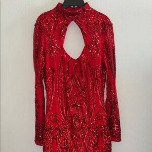 Fashion Nova Red Sequin Dress